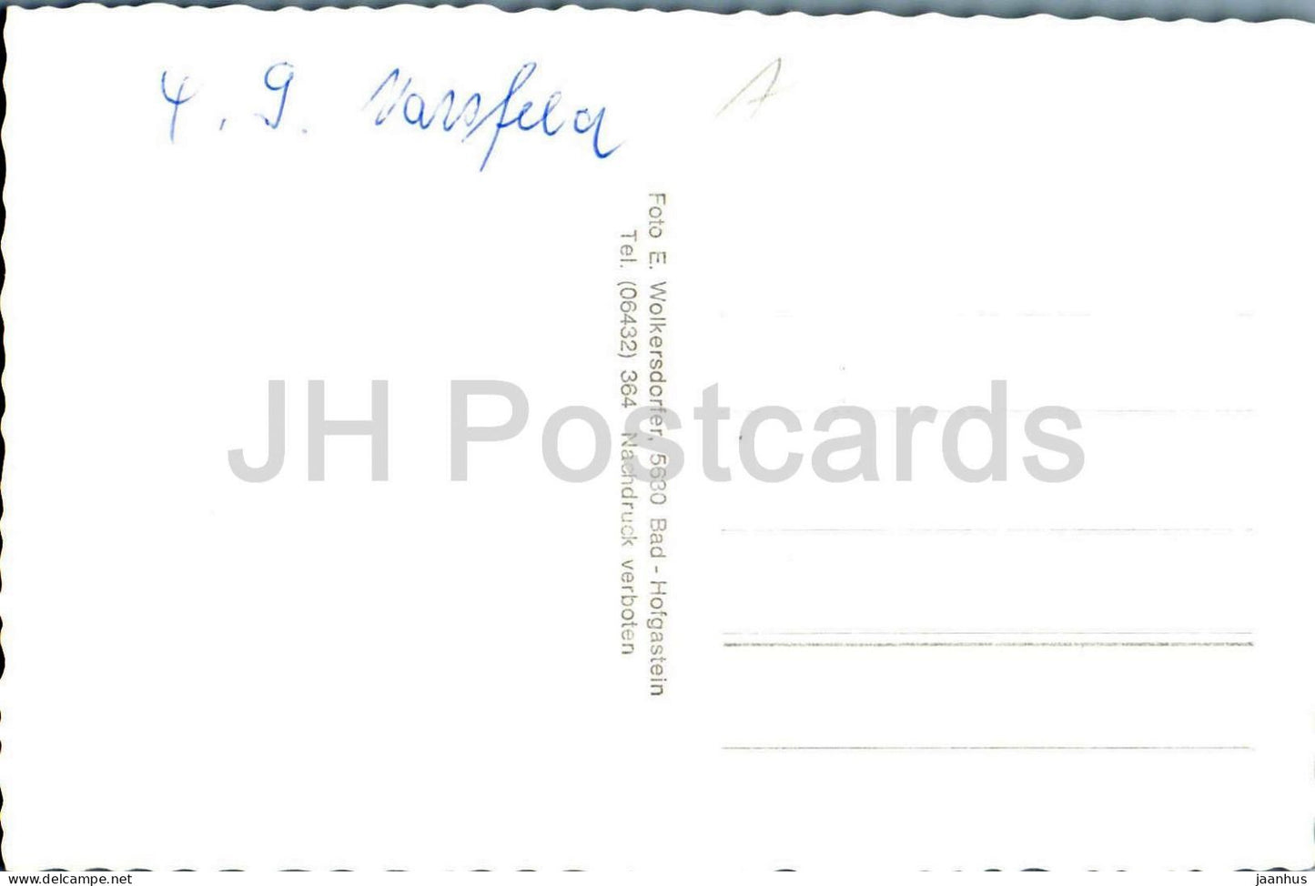 Nassfeld 1605 m bei Bockstein - Tal - Brücke - Berge - Alpen - alte Postkarte - Österreich - gebraucht