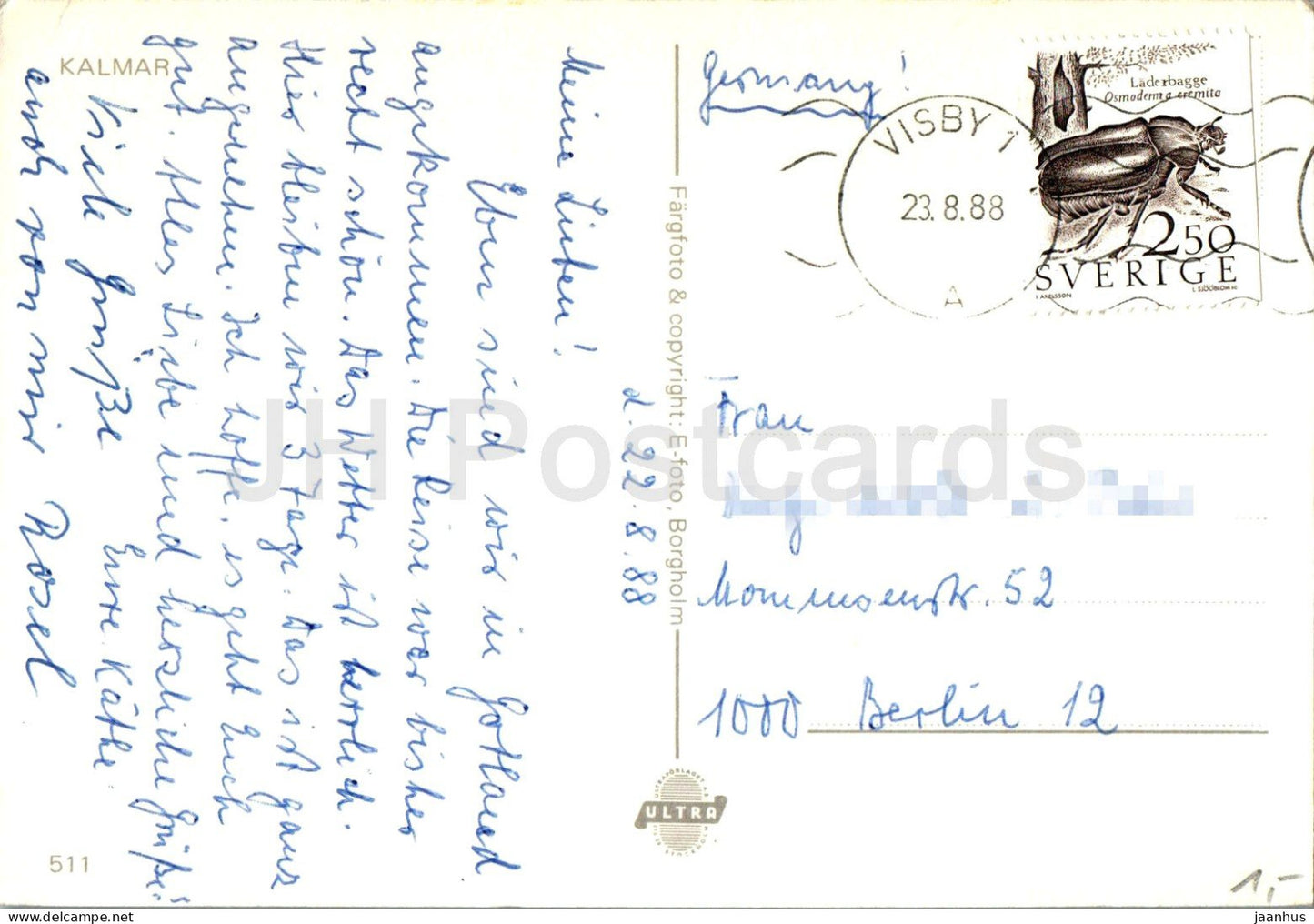 Kalmar Slott - château - 511 -1988 - Suède - d'occasion 