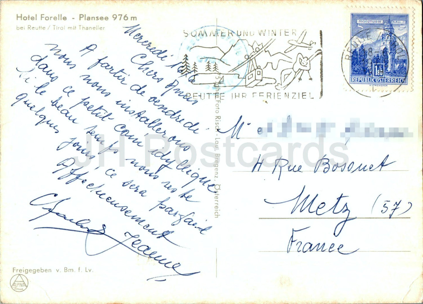 Hotel Forelle - Plansee 976 m bei Reutte - 1968 - Austria - used