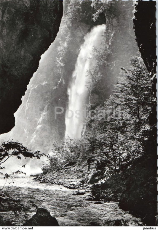 Liechtensteinklamm - Schleierfall - gorge - waterfall - river - nature - 143 - old postcard - Austria - unused - JH Postcards