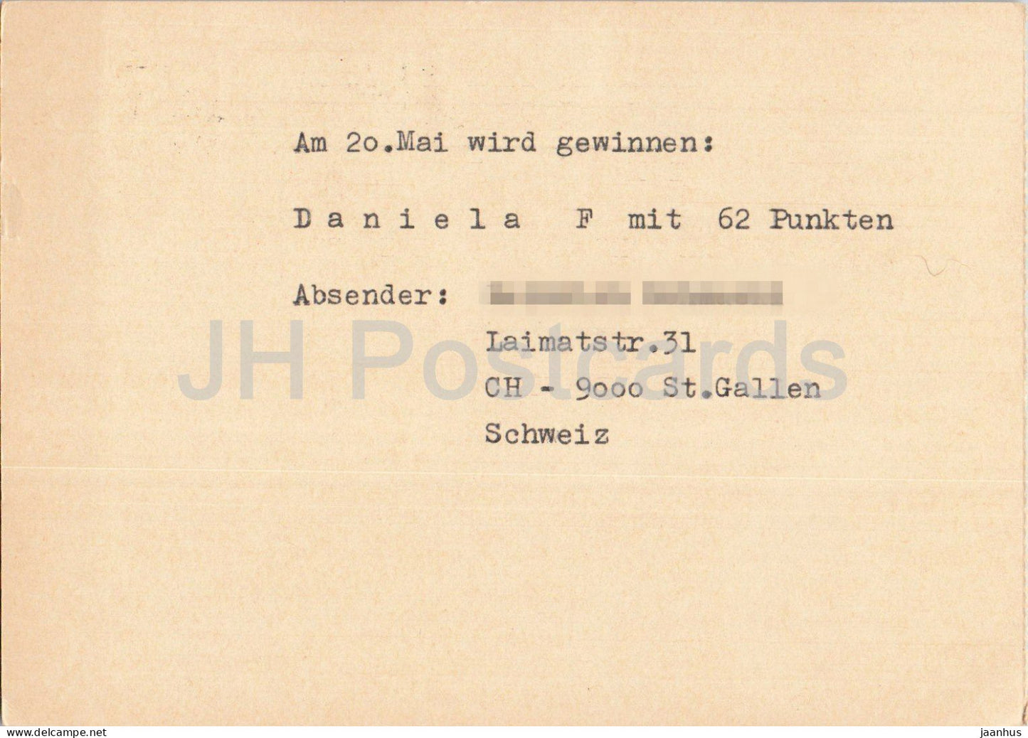Guten Abend Nachbarn - Hessischer Rundfunk - postal stationery - 120 - 1972 - Switzerland - used