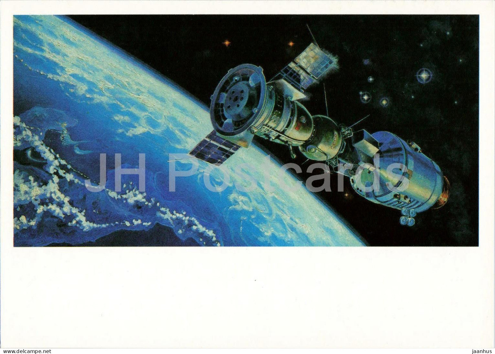 A. Leonov - Orbiting Station Soyuz Apollo - space - rocket - Star Way of Humanity - 1989 - Russia USSR - unused - JH Postcards