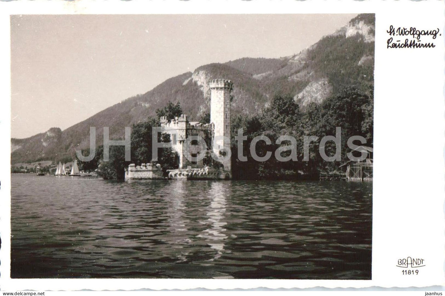 St. Wolfgang - Leuchtturm - Wolfgangsee - lake - lighthouse - 11819 - old postcard - Austria - unused - JH Postcards