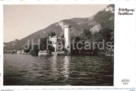 St. Wolfgang - Leuchtturm - Wolfgangsee - lake - lighthouse - 11819 - old postcard - Austria - unused - JH Postcards