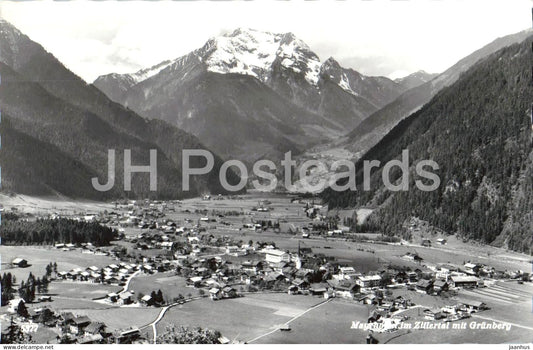 Mayrhofen im Zillertal mit Grunberg - panorama - mountains - Alps - old postcard - Austria - unused - JH Postcards