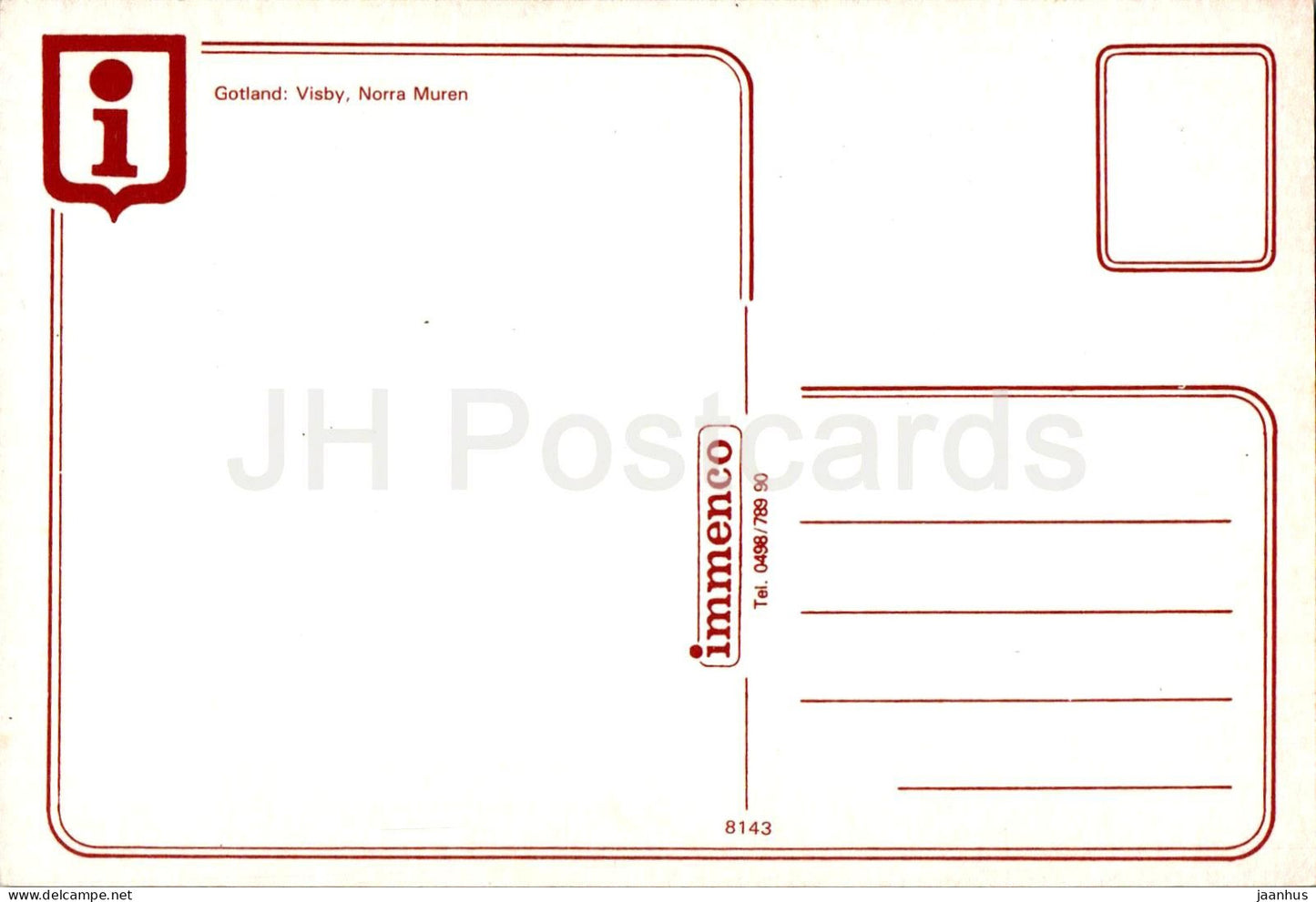 Visby - Norra Muren - Gotland - 8143 - Suède - inutilisé 