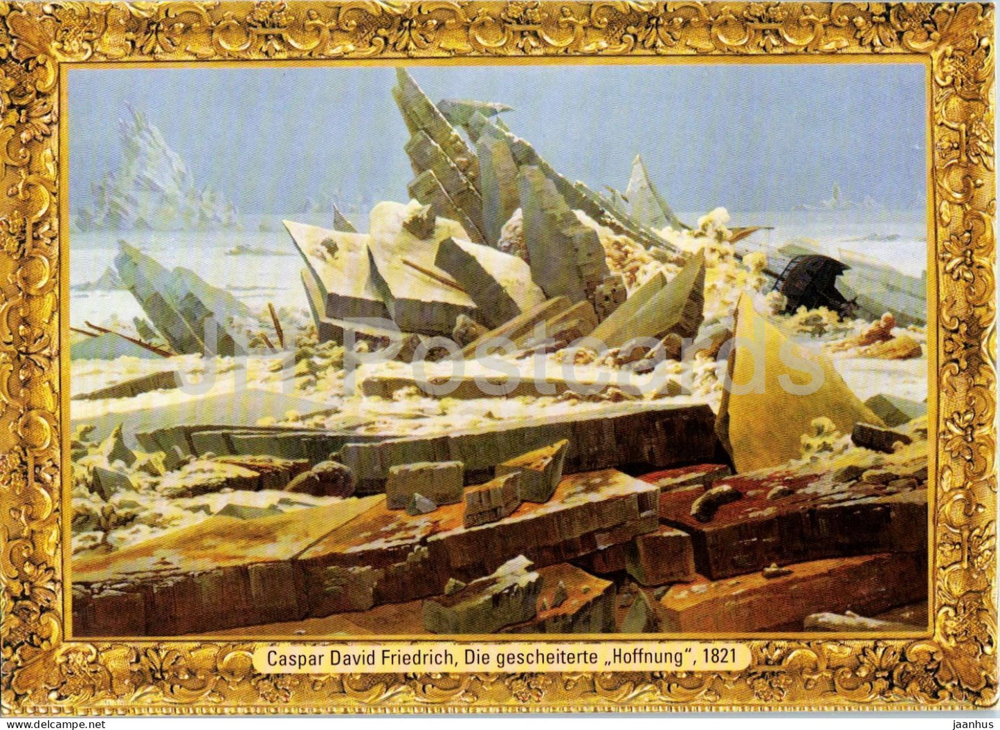 painting by Caspar David Friedrich - The Wrecked Hope - Die Gescheiterte Hoffnung - German art - Germany - unused - JH Postcards