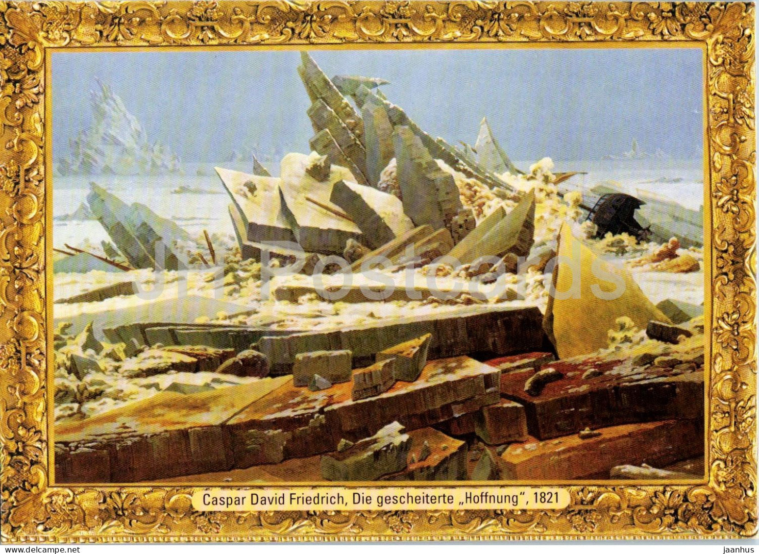 painting by Caspar David Friedrich - The Wrecked Hope - Die Gescheiterte Hoffnung - German art - Germany - unused - JH Postcards
