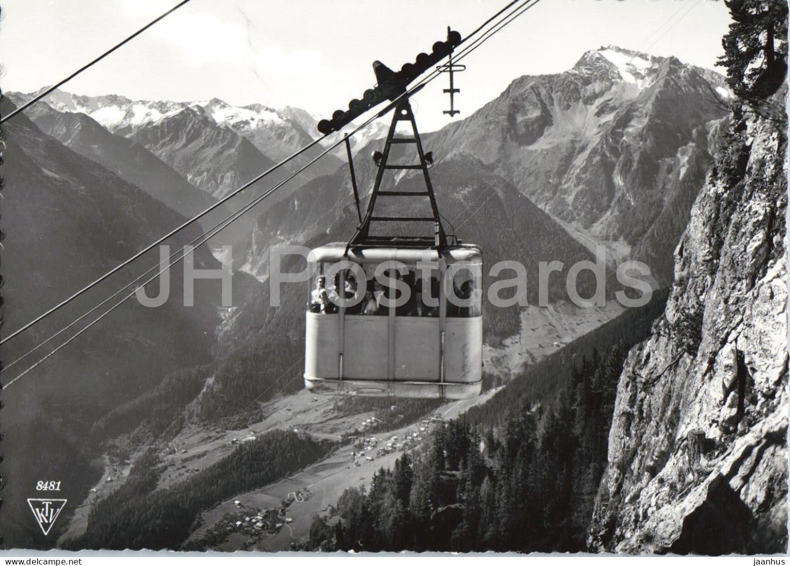 Mayrhofen - Penkenbahn mit Grunberg 2337 m - Zillertal - cable car - mountains - 8481 - old postcard - Austria - unused - JH Postcards