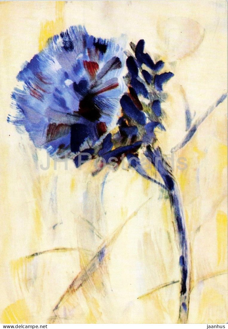 painting by Christian Rohlfs - Artichoke Blossom - Artischockenblute - flowers - German art - 1962 - Germany - used - JH Postcards