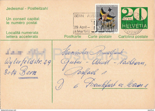 Guten Abend Nachbarn - Hessischer Rundfunk - postal stationery - 119 - 1972 - Switzerland - used - JH Postcards