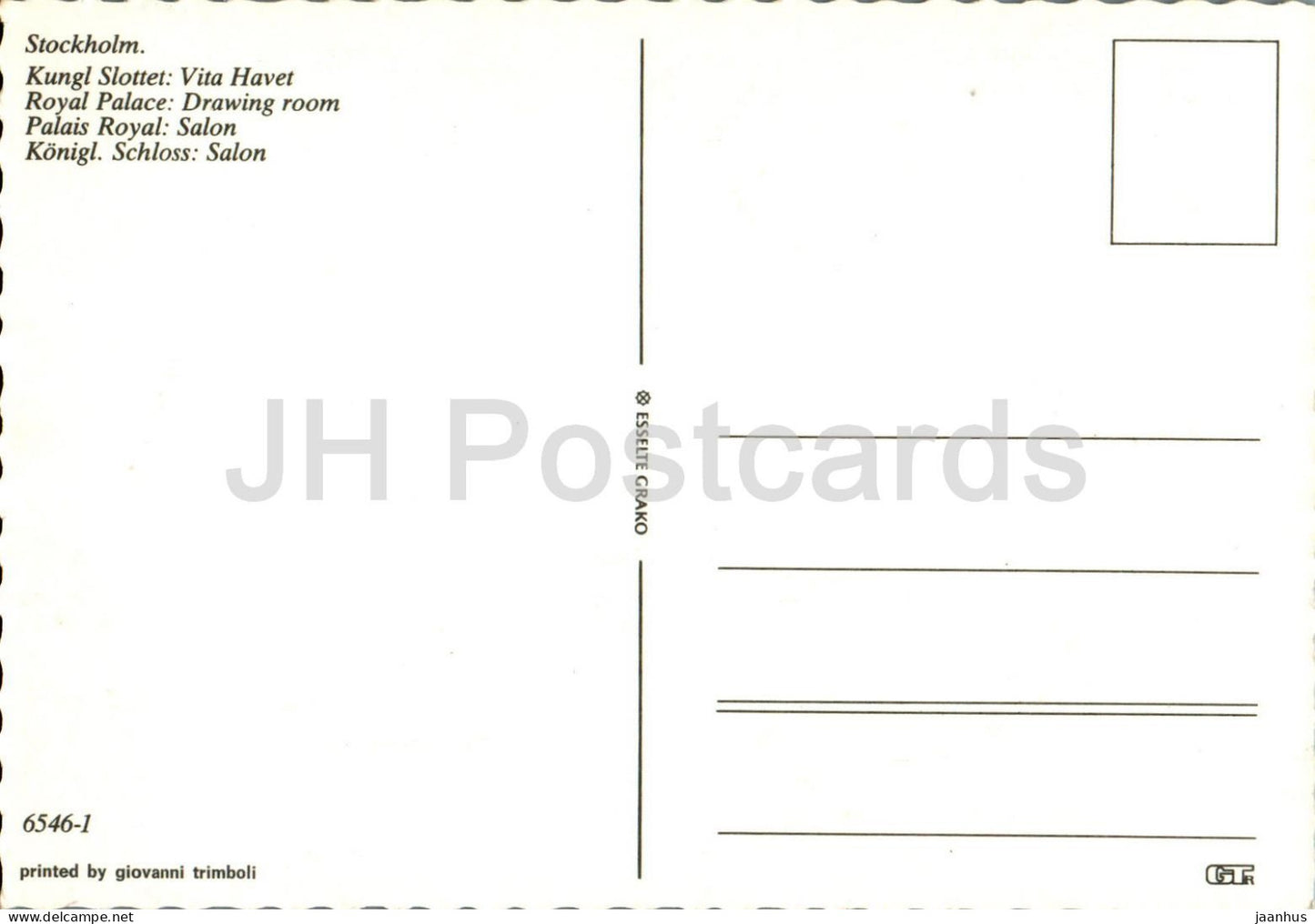 Stockholm - Kungl Slottet - Vita Havet - The Royal Palace - Drawing Room - 6546-1 - Sweden - unused