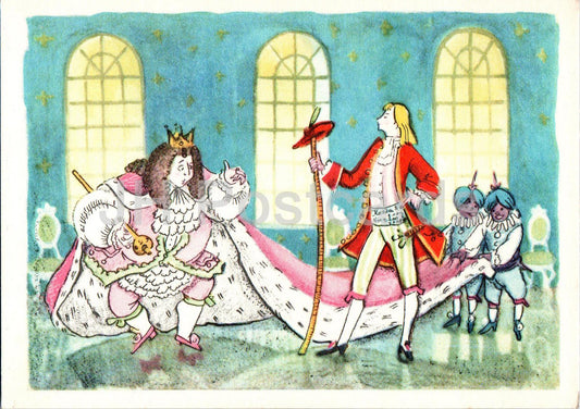 Das tapfere Schneiderlein – Märchen der Gebrüder Grimm – König – Illustration – 1975 – Russland UdSSR – unbenutzt 