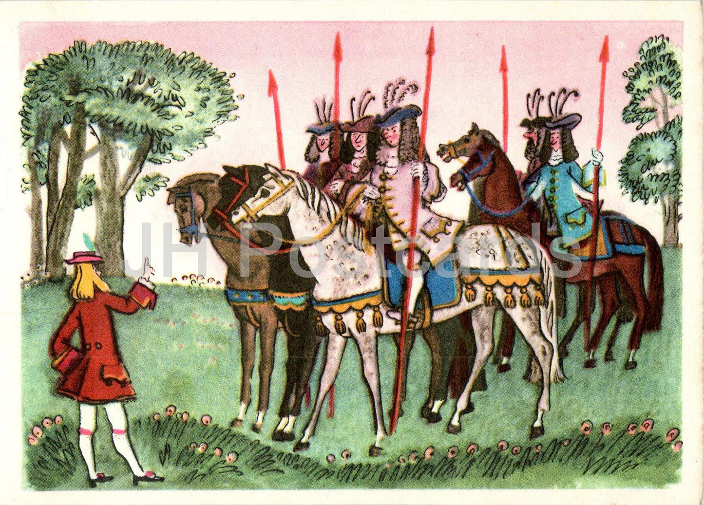 Das tapfere Schneiderlein – Märchen der Gebrüder Grimm – Pferde – Tiere – Illustration – 1975 – Russland UdSSR – unbenutzt 