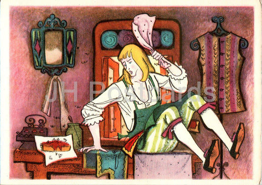 The Brave Little Tailor - Conte de fées des frères Grimm - mouches - illustration - 1975 - Russie URSS - inutilisé 