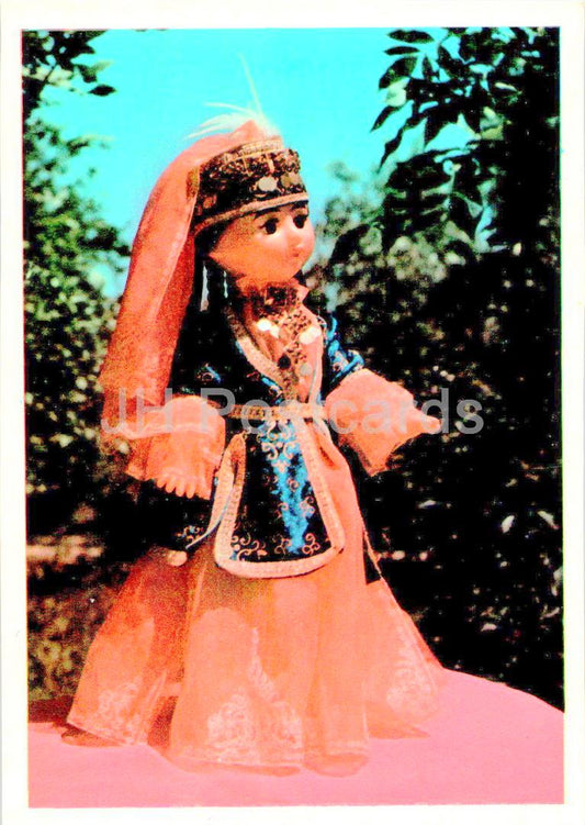 Usbekische Puppen – Zeremonielles Frauenkleid Khorezm – Volkskostüme – 1976 – Usbekistan UdSSR – unbenutzt 