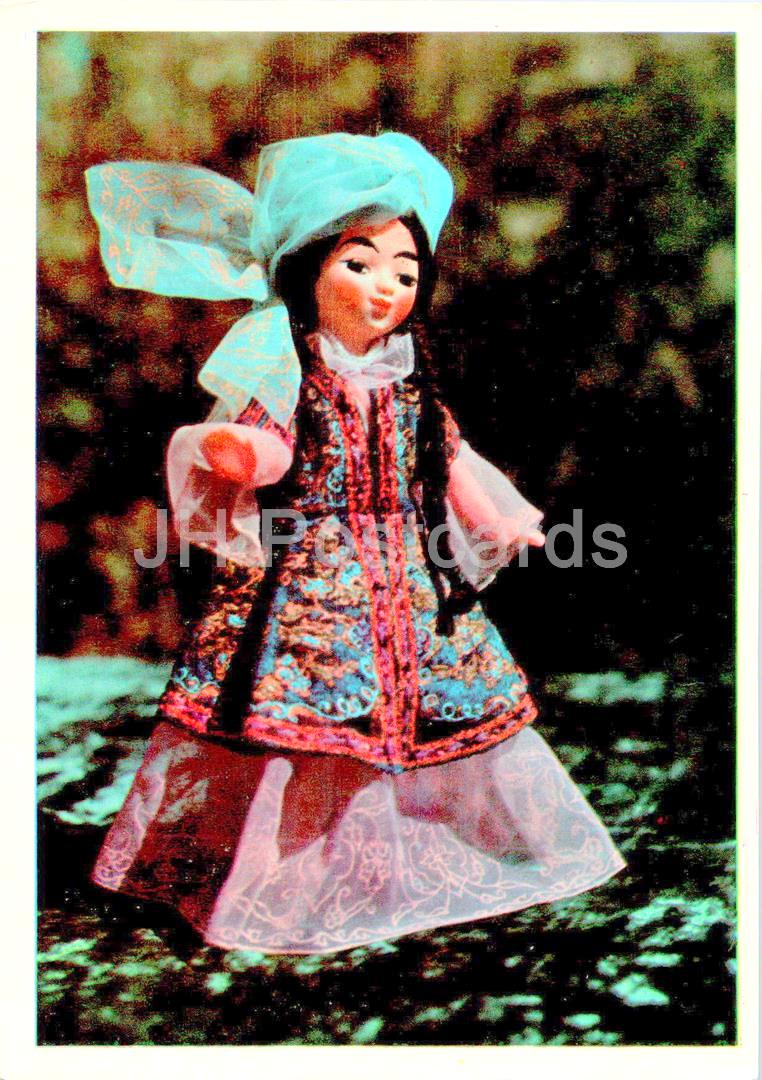Usbekische Puppen – Zeremonielles Frauenkleid Margilan – Volkskostüme – 1976 – Usbekistan UdSSR – unbenutzt 