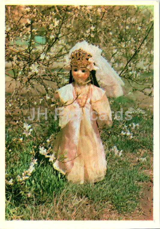 Usbekische Puppen – Zeremonielles Frauenkleid Andijan – Volkskostüme – 1976 – Usbekistan UdSSR – unbenutzt 