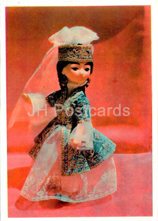 Usbekische Puppen – Zeremonielles Frauenkleid Buchara – 1 – Volkskostüme – 1976 – Usbekistan UdSSR – unbenutzt 