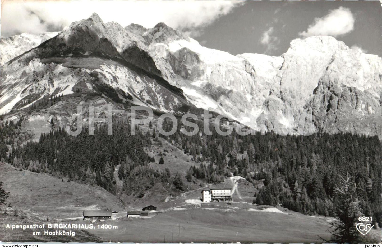 Alpengasthof Birgkarhaus 1400 m am Hochkonig - mountains alpine hotel - Alps - mountains - 6821 - 1961 - Austria - used - JH Postcards