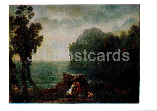 Gemälde von Claude Lorrain – Meereslandschaft mit Acis und Galatea – französische Kunst – 1985 – Russland UdSSR – unbenutzt 