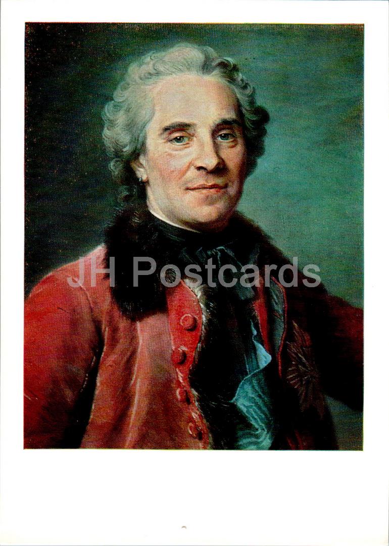painting by Maurice-Quentin de La Tour - Count of Saxony - French art - 1985 - Russia USSR - unused