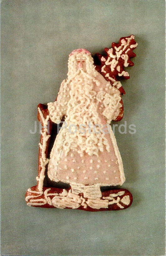 Pains d'épices russes - Pain d'épices figuré avec glaçage, années 1960 - Ded Moroz - 1975 - Russie URSS - inutilisé 