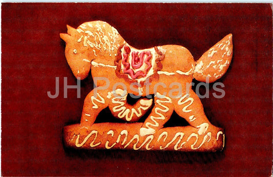Russische Lebkuchen – Figurierter Lebkuchen, 1960er Jahre – Pferd – 1975 – Russland UdSSR – unbenutzt 