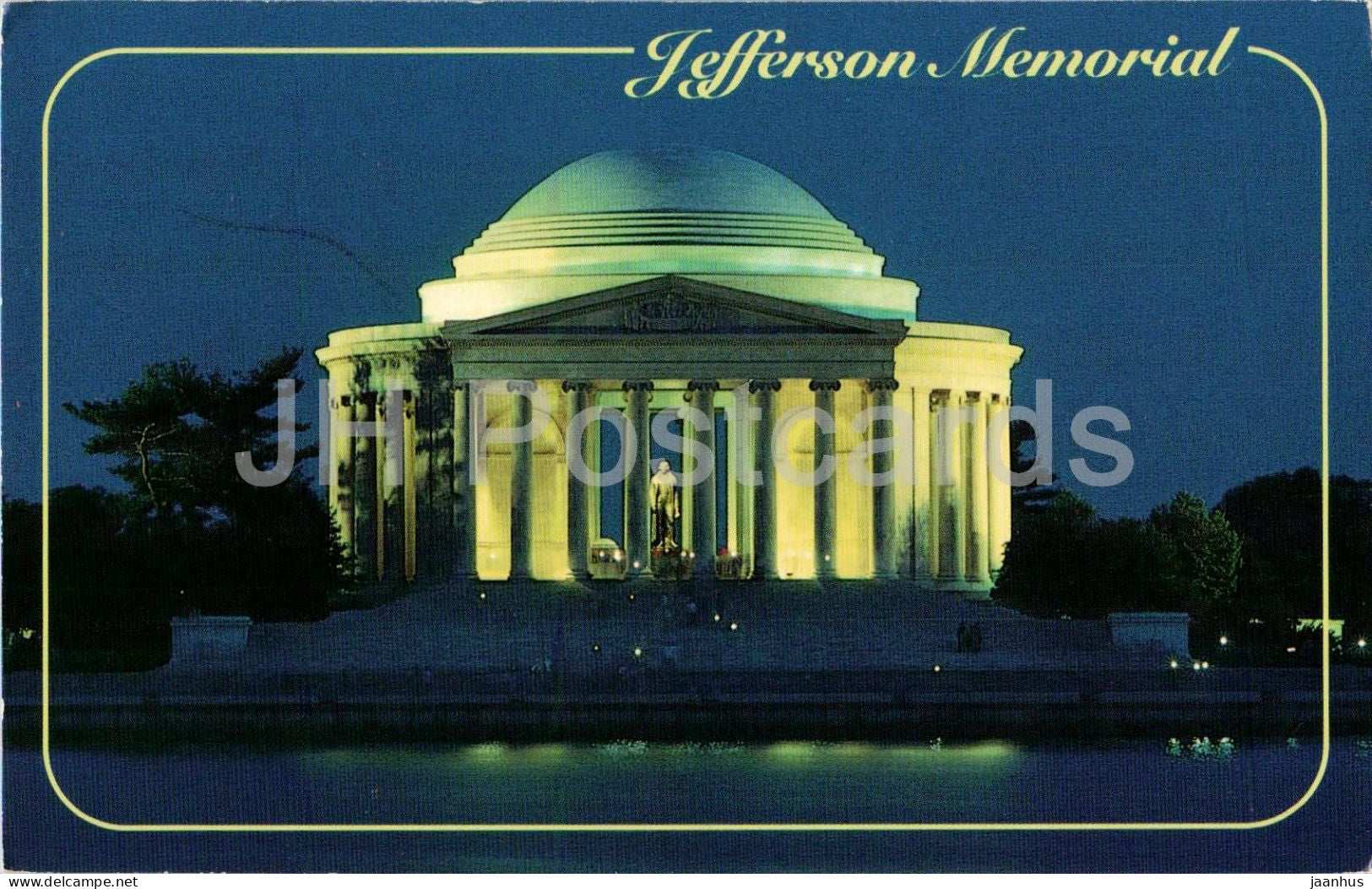 Washington DC - Jefferson Memorial Night View - Tidal Basin- 1992 - USA - used - JH Postcards