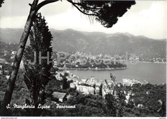 S. Margherita Ligure - Panorama - seaside town bay - mountains - Ligurian Riviera - 219 - old postcard - Italy - unused - JH Postcards