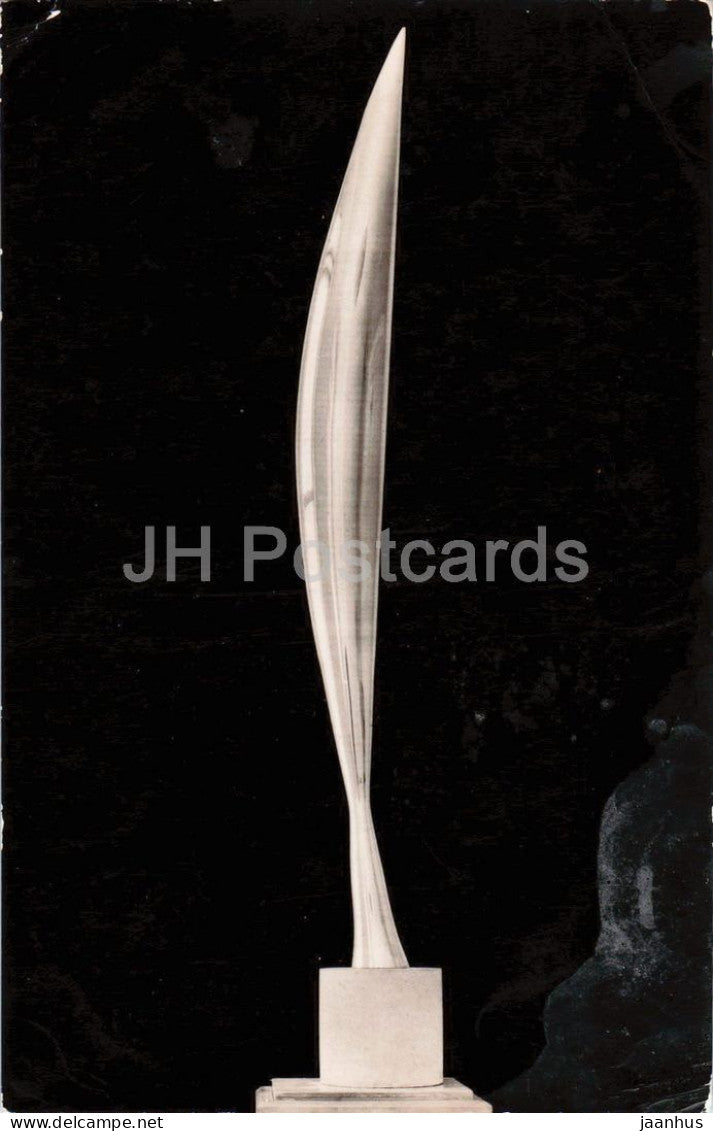sculpture by Constantin Brancusi - Bird in Space - Romanian art - old postcard - 1959 - Germany - used - JH Postcards
