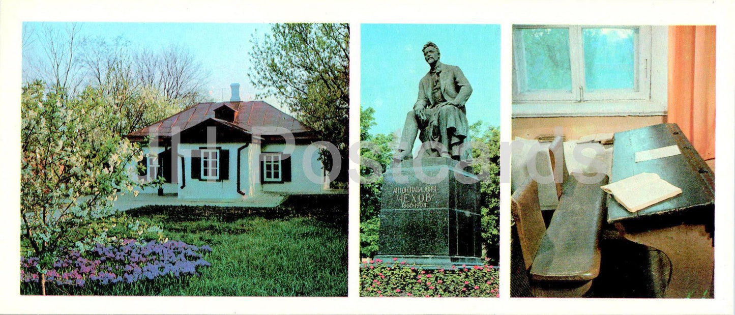 Taganrog - Russian writer Chekhov house museum - monument to Chekhov - desk - 1978 - Russia USSR - unused