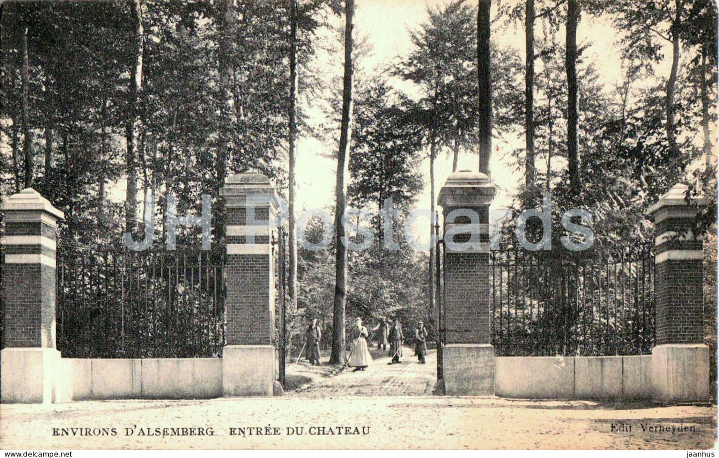 Environs d’Alsemberg - Entree du Chateau - castle - old postcard - Belgium - used - JH Postcards