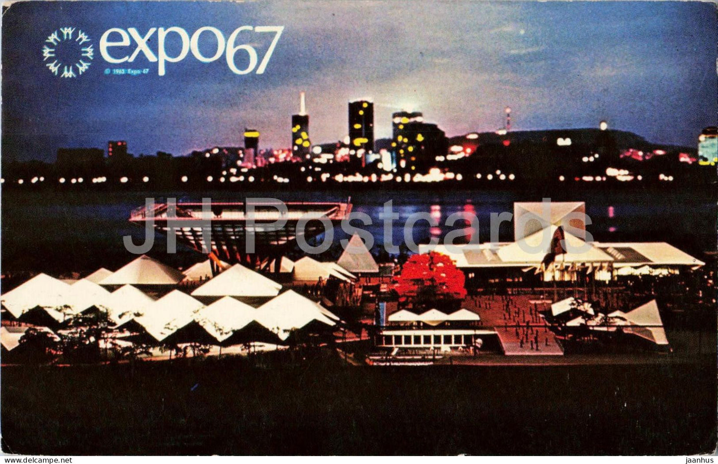 Montreal - Expo 67 - Night View - Canadian Pavilion - world exhibition - 1967 - Canada - used - JH Postcards