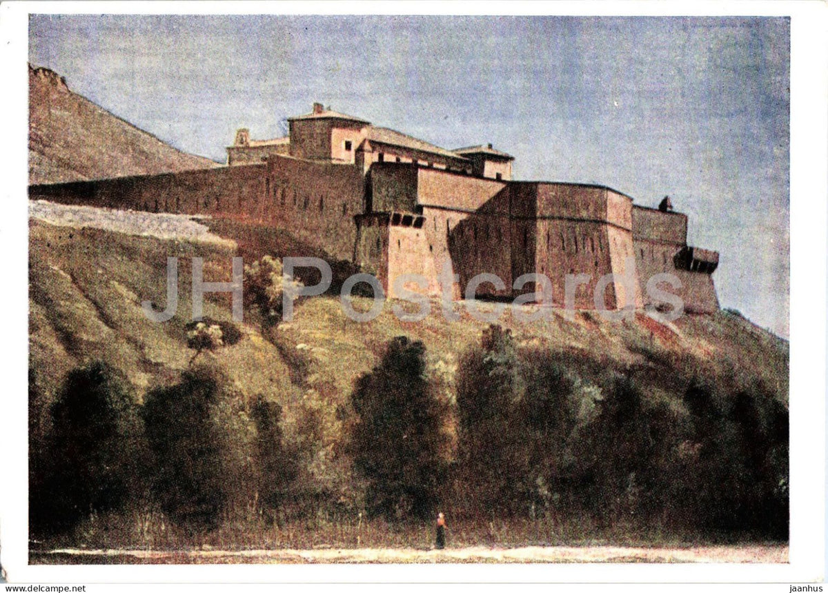 painting by Camille Corot - Italian Fortress - French art - old postcard - 1958 - Russia USSR - unused - JH Postcards
