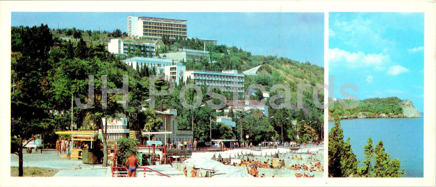 Alushta - view of the health resorts - view of cape Plaka - Crimea - 1985 - Ukraine USSR - unused
