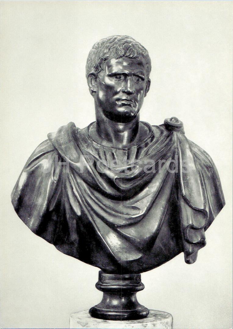 sculpture by unknown artist - Portrait of general Agrippa - French art - Large Format Card - 1975 - Russia USSR - unused