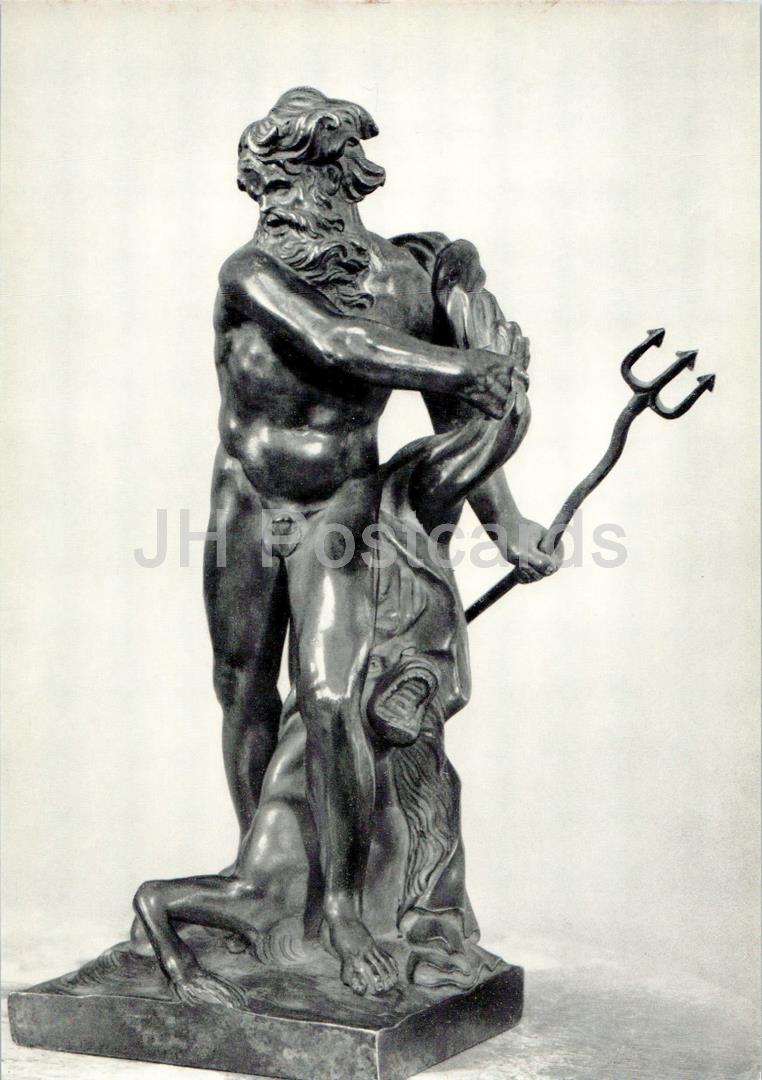 sculpture by Michel Anguier - Neptune - French art - Large Format Card - 1975 - Russia USSR - unused