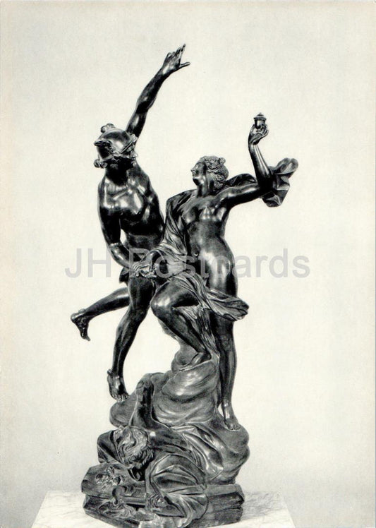 Skulptur von Philippe Bertrand – Merkur und Psyche – Französische Kunst – Großformatige Karte – 1975 – Russland UdSSR – unbenutzt 