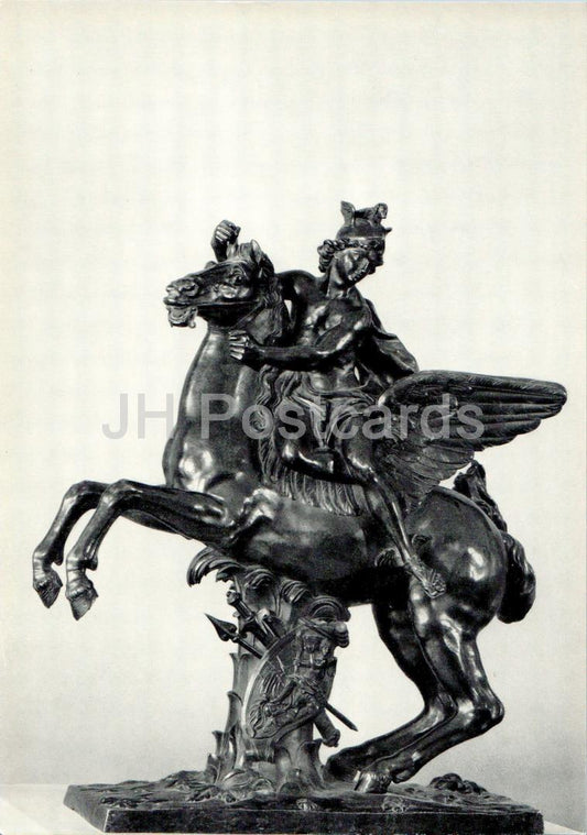 Skulptur von Antoine Coysevox – Merkur auf Pegasus – Französische Kunst – Großformatige Karte – 1975 – Russland UdSSR – unbenutzt 
