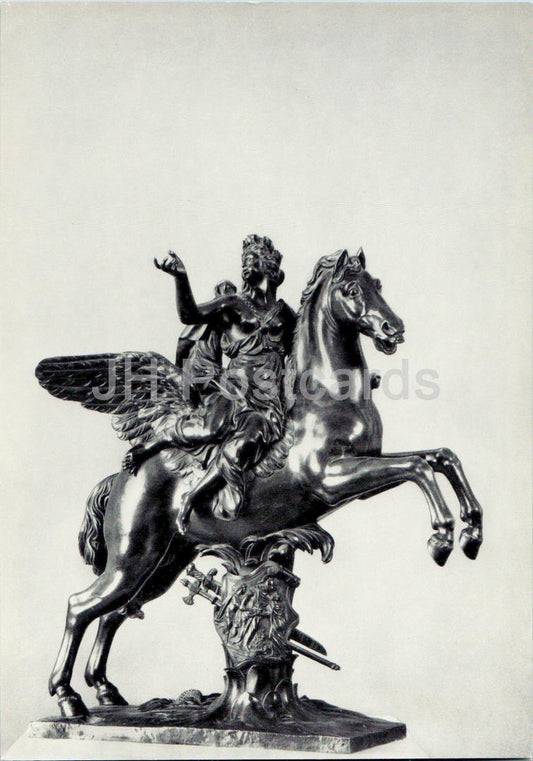 Skulptur von Antoine Coysevox – Göttin des Ruhmes auf Pegasus reitend – französische Kunst – große Karte – 1975 – Russland UdSSR – unbenutzt 