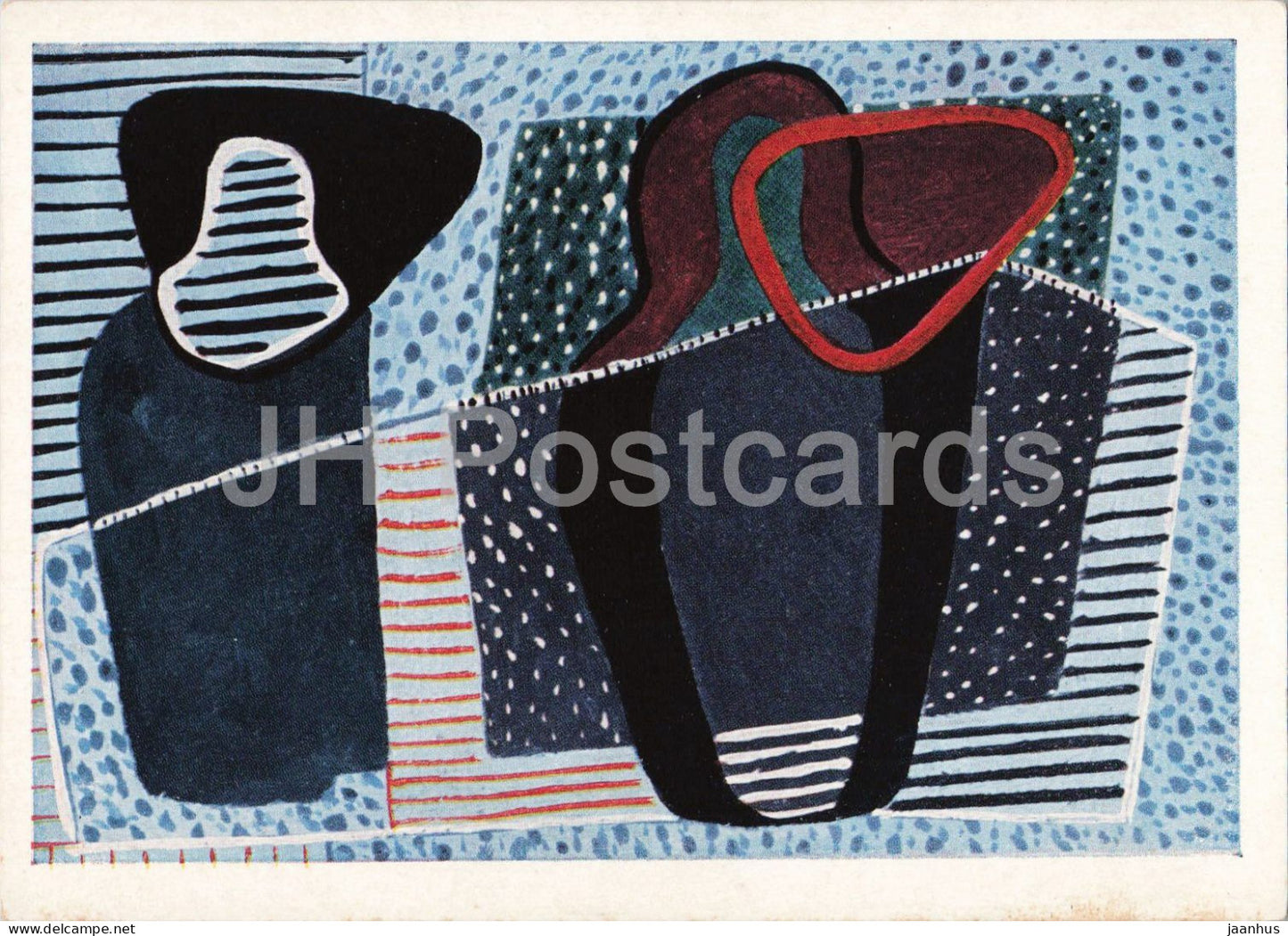 painting by Curt Lahs - Jugs - Kruge - German art - K 308 - old postcard - 1950s - Germany - unused - JH Postcards