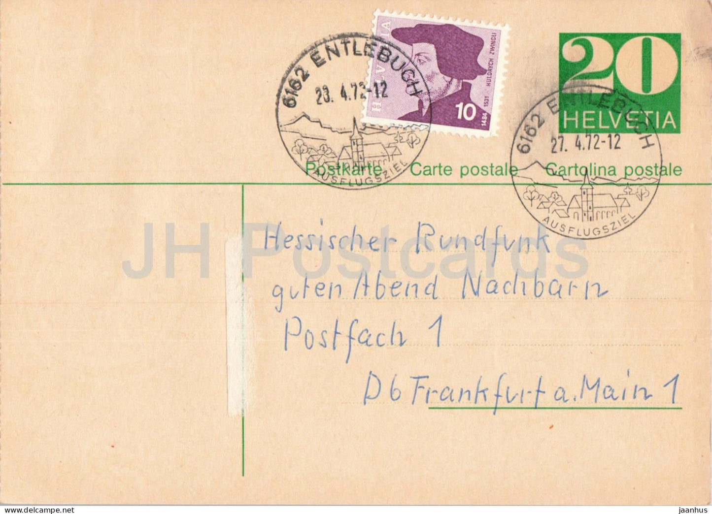 Guten Abend Nachbarn - Hessischer Rundfunk - postal stationery - 118 - 1972 - Switzerland - used - JH Postcards