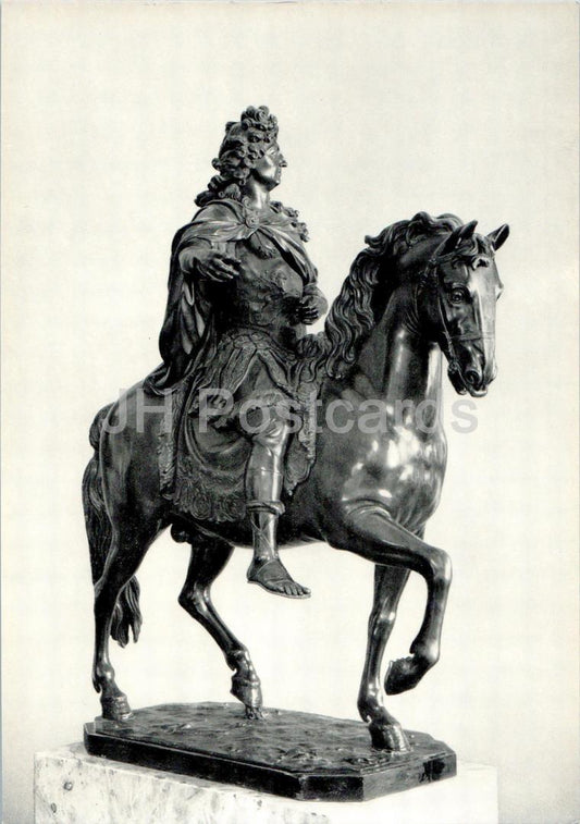 sculpture by Francois Girardon - Louis XIV - horse - French art - Large Format Card - 1975 - Russia USSR - unused