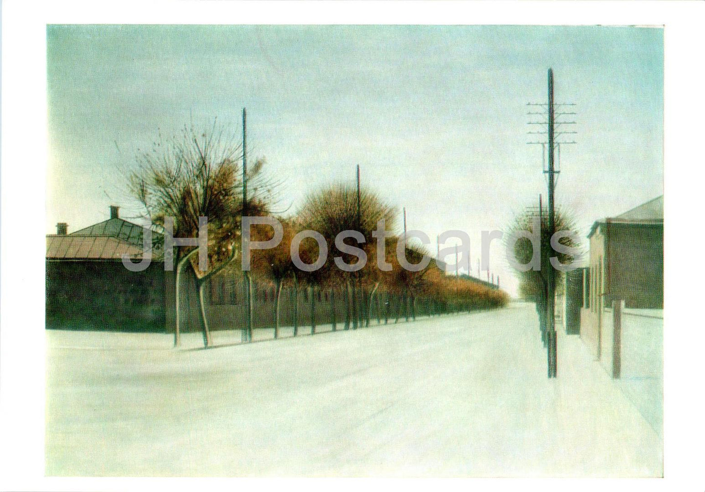 Gemälde von Hakob Hakobian – Straße in Leninakan Gjumri – armenische Kunst – großformatige Karte – 1975 – Russland UdSSR – unbenutzt 