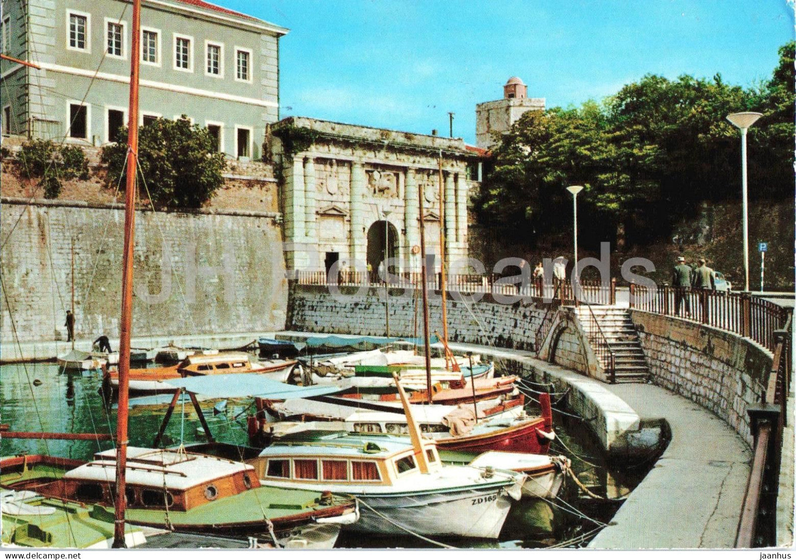 Zadar - harbor gate - boat - yacht - marina - 823 - 1969 - Croatia Yugoslavia - used - JH Postcards