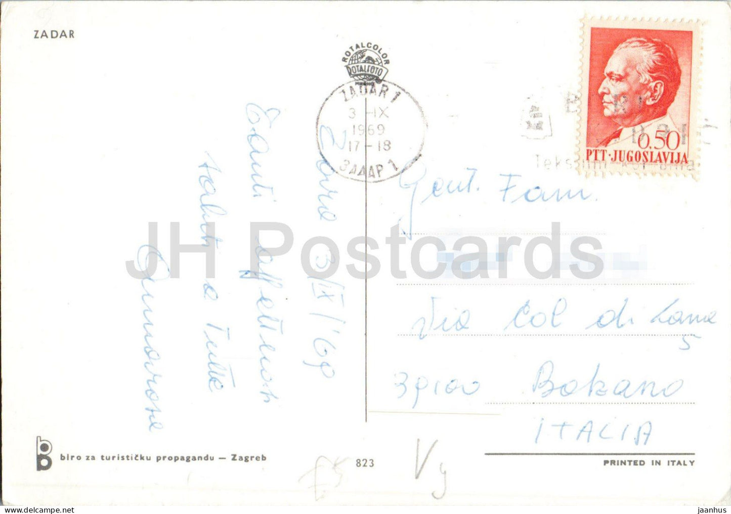 Zadar – Hafentor – Boot – Yacht – Marina – 823 – 1969 – Kroatien Jugoslawien – gebraucht
