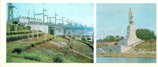 Volgograd - Centrale électrique du 22e Congrès du PCUS de Volzhsky - Monument Lénine - 1978 - Russie URSS - inutilisé 