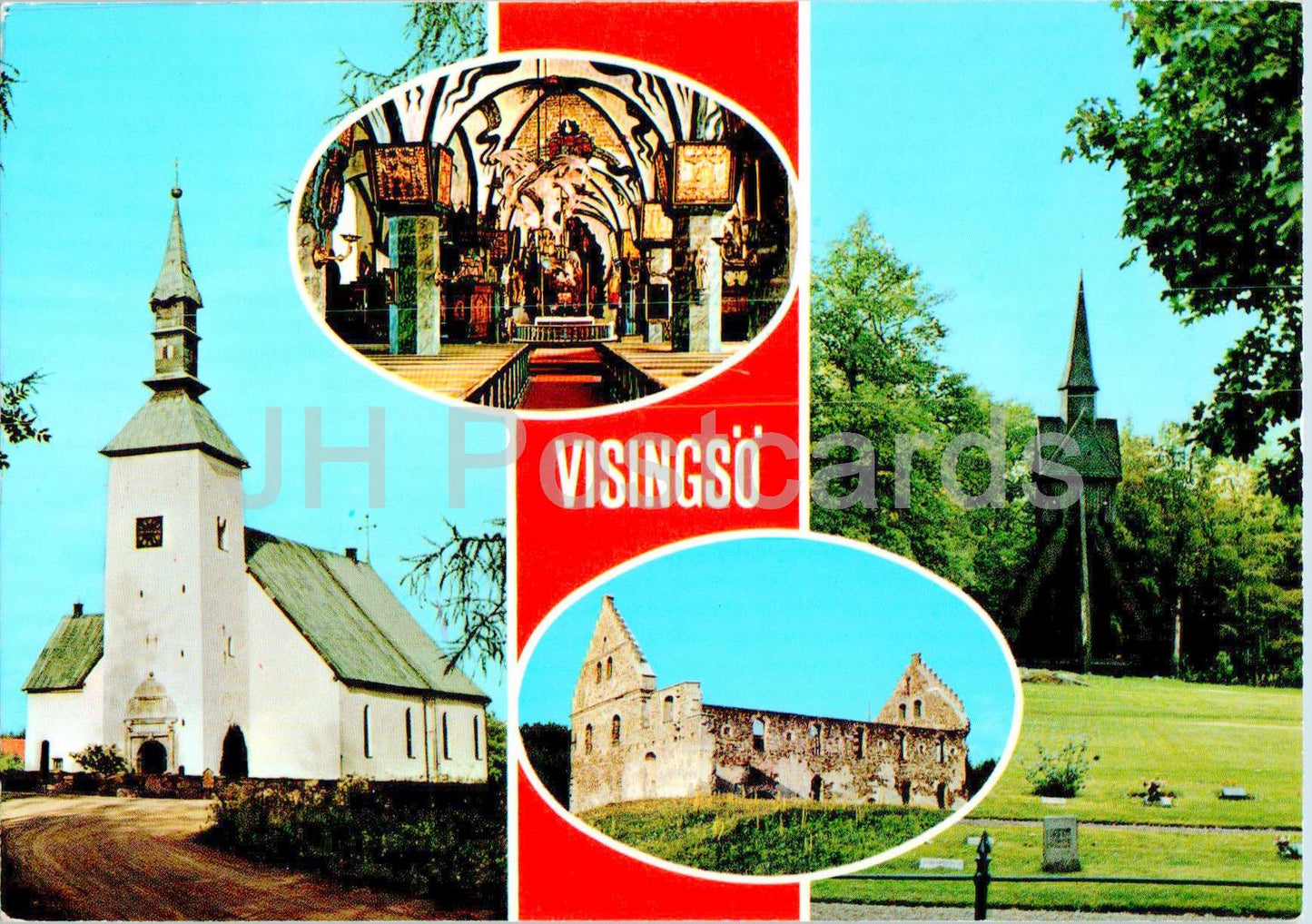 Visingso - Brahekyrkan - castle ruins - bell tower - multiview - 44/7 - Sweden - used