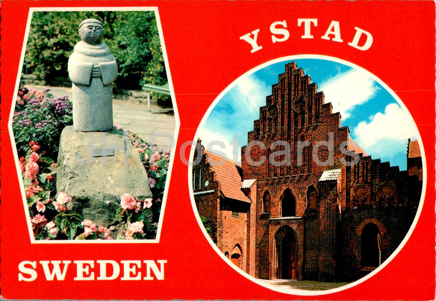 Ystad - sculpture de moine - église - multiview - 12-1066 - Suède - inutilisé 